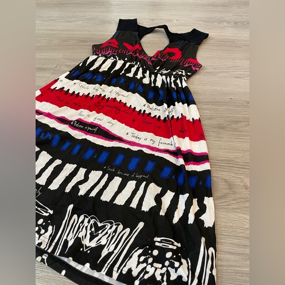 DESIGUAL Cute Abstract Striped Designer Dress. Size XL - Picture 5 of 14